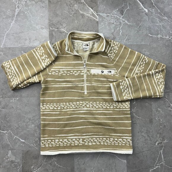 The North Face Gordon Lyons Sweater Mens Medium Geometric Print Fleece T Snap - Picture 1 of 8